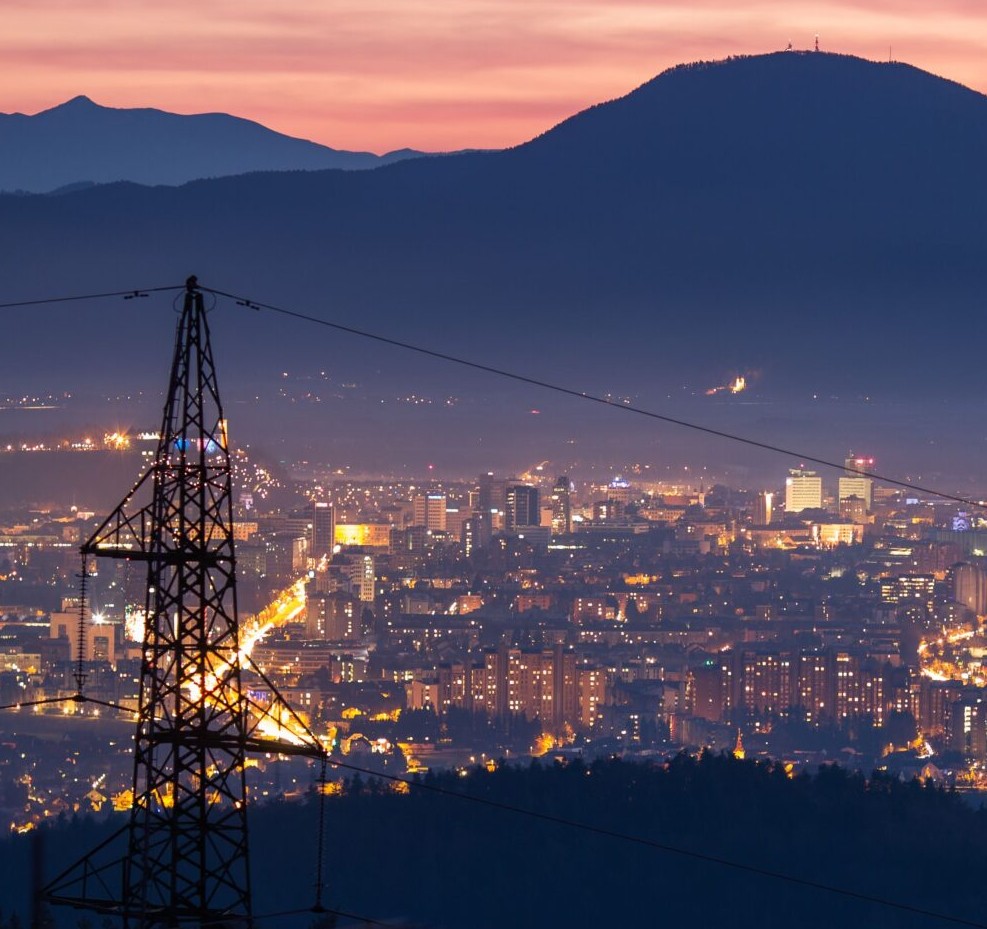 Electrified city in Europe